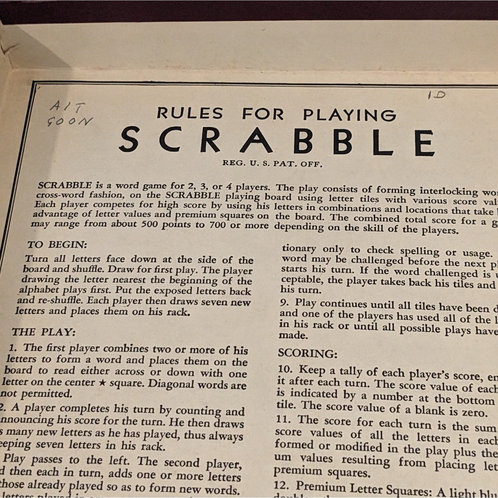 Scrabble Selchow & Righter Vintage (Board Game 1948-1953) Complete - Picture 16 of 16